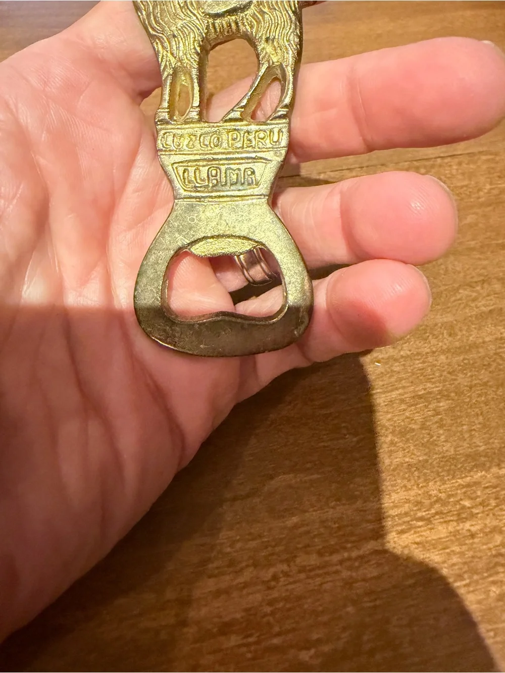 Vintage Brass Llama Bottle Opener Peru 4”